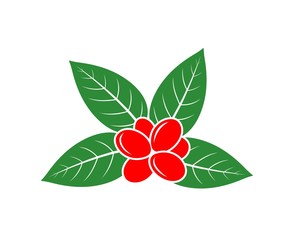 Coffee beans logo. Isolated coffe beans on white background