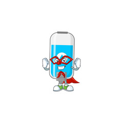 Wall hand sanitizer cartoon design concept dressed as Super hero