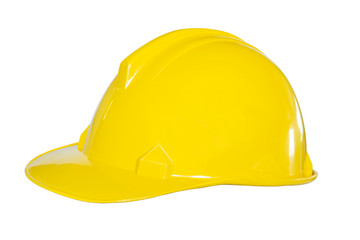 Fototapeta premium Yellow safety helmet isolated on white background