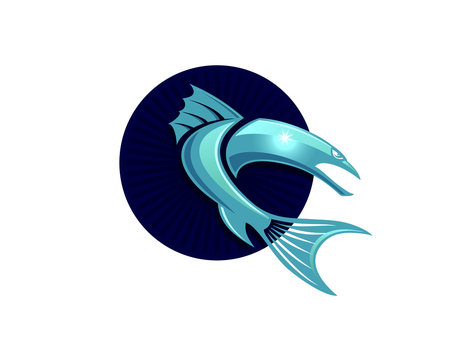 fish baracuda logo design vector ilustration