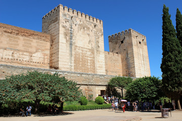 Muralla de la alcazaba de Granada. Fortaleza del s. XIII en la Alhambra. 