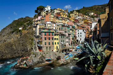 Fototapeta na wymiar Riomaggiore - one of the cities of Cinque Terre in Italy
