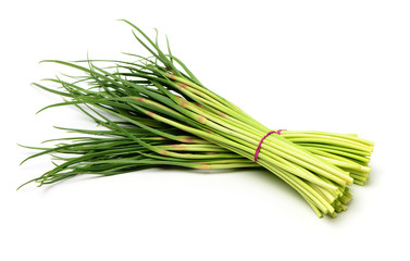 garlic bolt on the white background