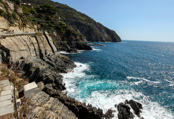 beautiful coastline in Cinque Terre, Liguria, Italy