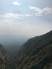 Fototapeta na wymiar mountain ditch, pavagadh hills located in Panchmahal district gujarat india 