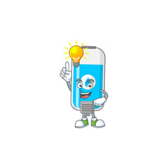 A genius wall hand sanitizer mascot character design have an idea