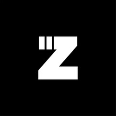 Vector Bold Geometric Fading Lines Logo Letter Z