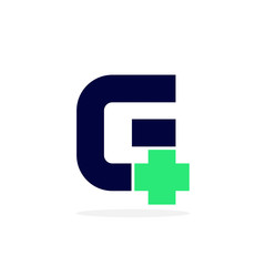 Obraz premium Vector Logo Letter Medical Cross G