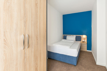 Interior of a double bed hotel room interior