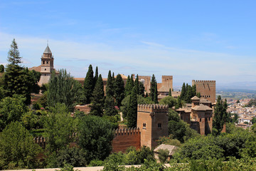 Fototapeta na wymiar Vistas de la Alhambra de Granada (Andalucía, España)