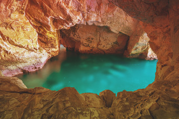 Rosh Hanikra grottoes. Beautiful nature of Israel