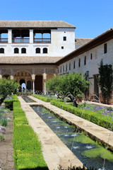 Fototapeta na wymiar Jardines del Generalife de la Alhambra de Granada (Andalucía, España)