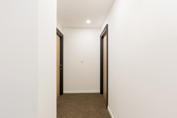 Interior of a hotel doorway corridor