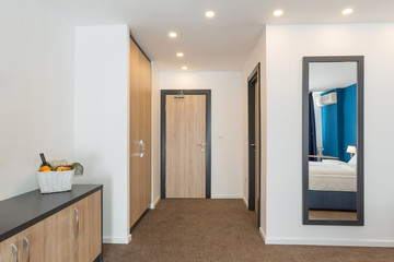 Hotel room interior entrance area
