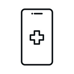 medical consultation app for patients, telemedicine line web icon -  vector