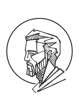 recommend clip art: Saint Joseph face digital illustration
