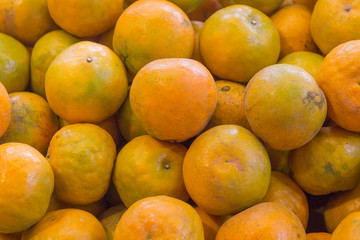 A bunch of oranges in the fruit market