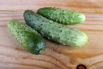 Cucumbers on table
