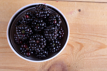 Blackberry on table