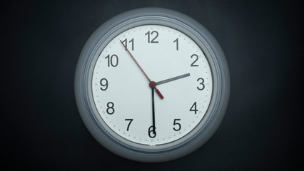 white clock beginning of time 02.30 am or pm, on black background, Copy space for your text, Time concept.