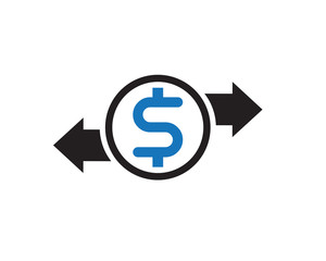 Money transfer icon, currency icon, dollar concept vector icon