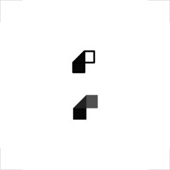 initial P R letter logo geometric design