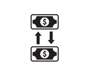 Modern money transfer icon vector, balance or fund transfer icon, online money transfer vector icon