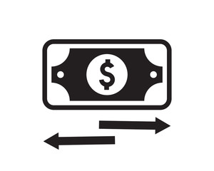 Modern money transfer icon vector, balance or fund transfer icon, online money transfer vector icon