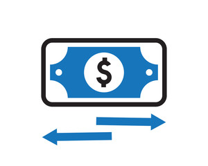 Fast money transfer icon, fund transfer icon, cash transfer icon