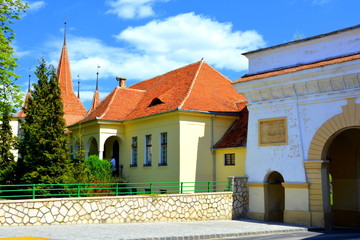 Fototapeta premium COVID time. Typical urban landscape in pandemic of the city Brasov, a town situated in Transylvania, Romania, in the center of the country