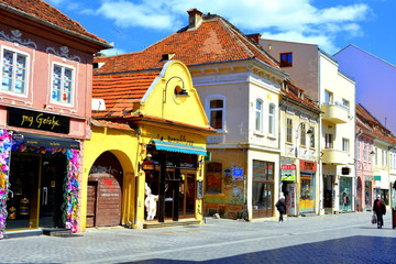COVID time. Typical urban landscape in pandemic of the city Brasov, a town situated in Transylvania, Romania, in the center of the country