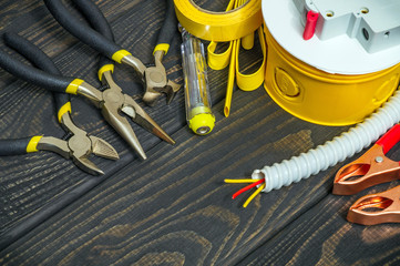 Kit spare parts and tools for electrical prepared before repair