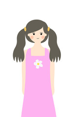 Girl. Doll. Woman. Baby. Babygirl. Illustration drawing. 