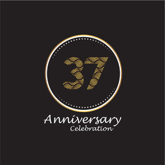 37 years anniversary celebration logo vector template design 
