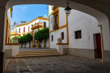 Fototapeta na wymiar Entrance to the Bullfighting arena of Seville, Andalucia, Spain.