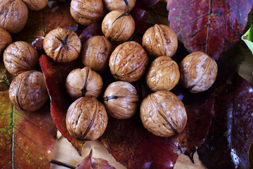 Walnuts on table