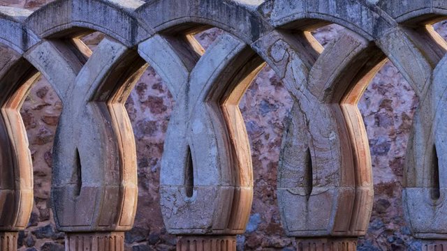 Detail of the San Juan de Duero Monastery in the province of Soria in the Autonomous Community of Castilla y Leon. Spain. Europe
