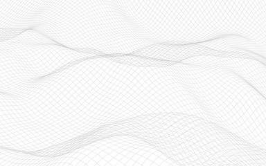 Abstract landscape on a white background. Cyberspace grid. hi tech network. 3d technology illustration. 3D illustration