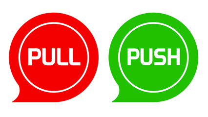 Pull and push vector sign	