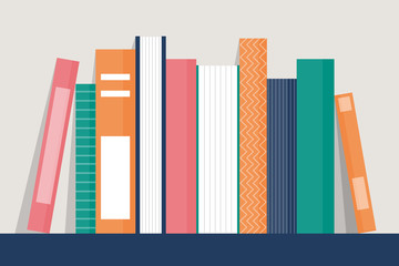 Books on the bookshelf vector isolated image