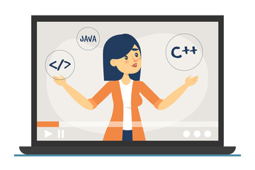 Programming courses online. Learn coding vector isolated