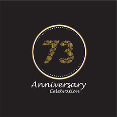73 years anniversary celebration logo vector template design 