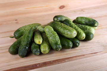 Cucumbers on table