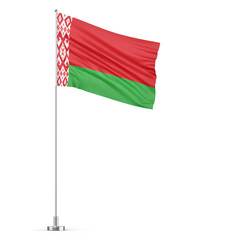 Belarus flag on a flagpole white background 3D illustration