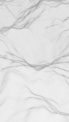 Obraz premium Abstract landscape on a white background. Cyberspace grid. hi tech network. 3d illustration