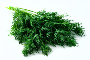 sprig of dill on a white background