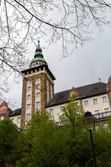 The famous Lilafured palace and the Bukk mountains in the background