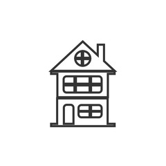 2 floor house icon vector illustration design