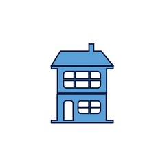 2 floor house icon vector illustration design
