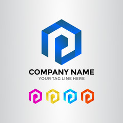 Abstract DP Negative Space Logo Template